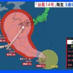 台風14号　3連休への影響は？ 小笠原近海を北上　発達しながら日本列島へ接近か｜TBS NEWS DIG