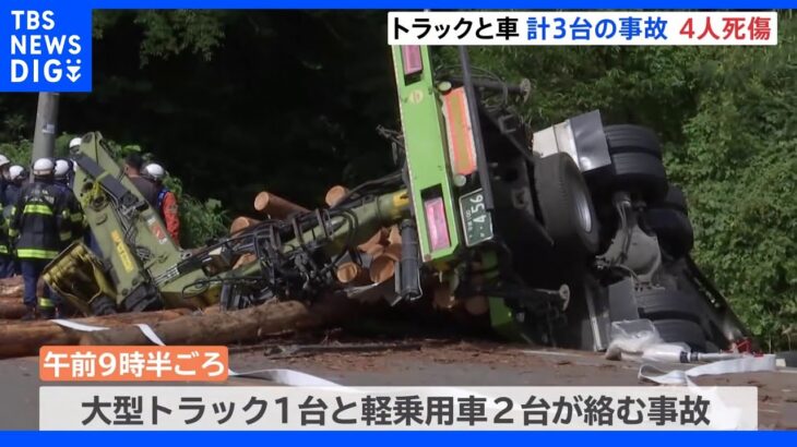 大型トラックと軽乗用車2台が絡む事故　2人死亡　秋田・大仙市｜TBS NEWS DIG