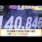 政府・日銀　24年ぶり“円買い”介入　一時140円台(2022年9月23日)