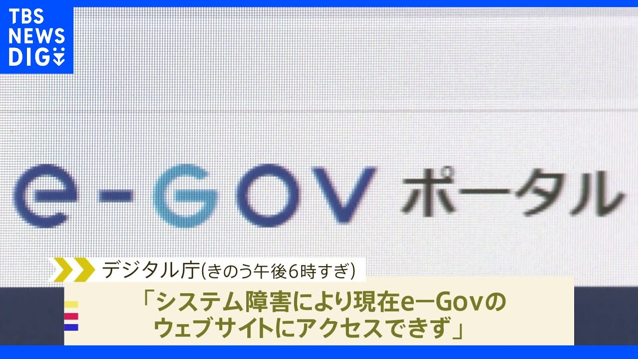 ロシア支持のハッカー集団によるサイバー攻撃か　行政情報サイト「e-Gov」が一時閲覧不能に　デジタル庁｜TBS&nbsp;NEWS&nbsp;DIG
