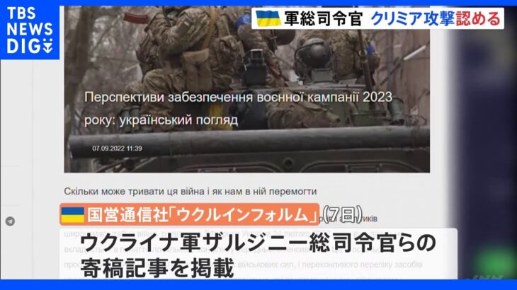 「ミサイル攻撃の成功例だ」ウクライナ軍総司令官　クリミア基地への攻撃認める｜TBS NEWS DIG