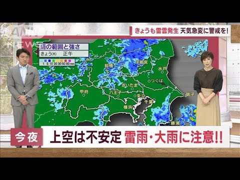 【関東の天気】不安定さ続き北部中心に急な雷雨警戒(2022年9月8日)