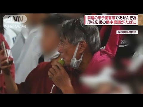 禁煙の甲子園客席で母校応援の熊本県議が喫煙　学校関係者「注意しても吸ってた」(2022年9月10日)