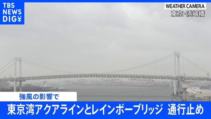東京湾アクアラインとレインボーブリッジ　強風のため通行止め｜TBS NEWS DIG