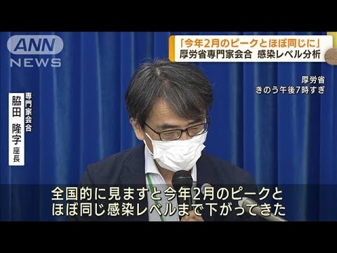 専門家会合　第6波ピークとほぼ同じ感染レベルに(2022年9月15日)