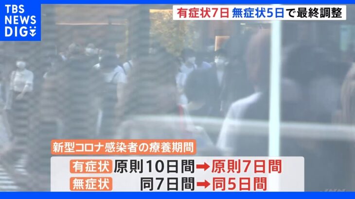 コロナ有症状者の待機期間「7日間」に短縮で政府が最終調整　きょう夕方 岸田総理発表へ｜TBS NEWS DIG