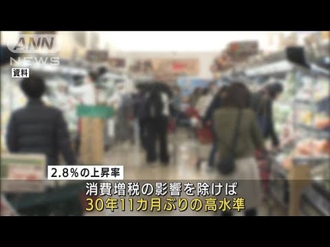 8月の消費者物価2.8％上昇　約31年ぶりの高い伸び率(2022年9月20日)