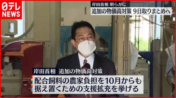 【物価高騰】岸田首相　追加の物価高対策　9日に取りまとめへ