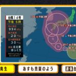 【9月15日(木)】台風１４号は最悪の場合『３連休に近畿直撃』も　真夏のような暑さ続く【近畿地方】