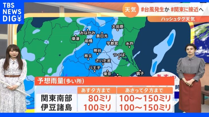 【9月23日 関東の天気】朝から強い雨　1日傘の出番｜TBS NEWS DIG