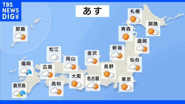 明日の天気・気温・降水確率・週間天気【9月25日 夕方 天気予報】｜TBS NEWS DIG