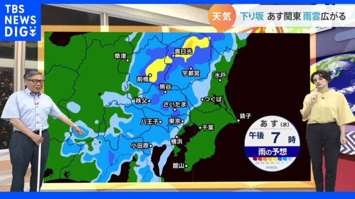 【9月7日 関東の天気】あす関東 雨雲広がる｜TBS NEWS DIG