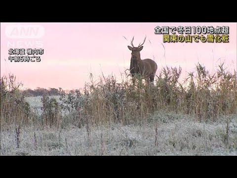 全国で今季初“冬日100地点超え”　関東でも初冠雪(2022年10月25日)