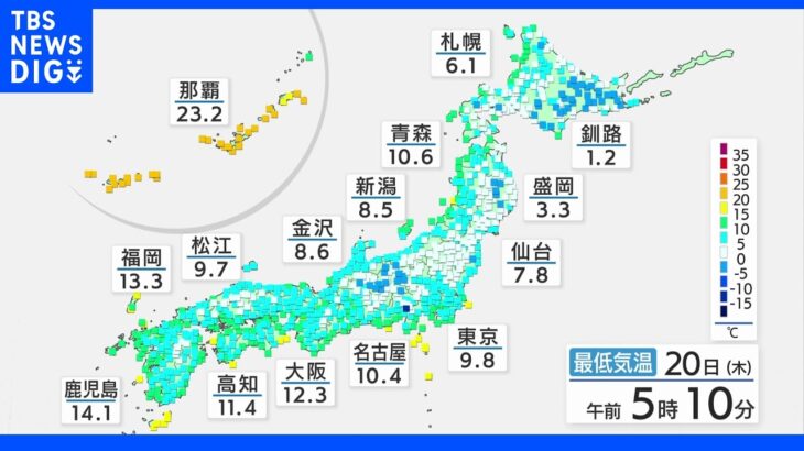 今日の天気・気温・降水確率・週間天気【10月20日 天気予報】｜TBS NEWS DIG