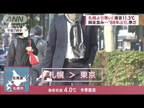 【記録的寒さ】札幌より寒い！東京11.3℃　コロナとインフル「同時流行」保育園で兆し(2022年10月7日)