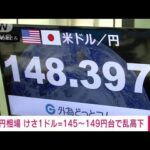 【速報】円相場　一時1ドル＝145円台　149円台から急激に円高進む(2022年10月24日)