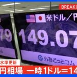 【速報】1ドル=149円台　円安連日更新　きょうも32年ぶり円安水準｜TBS NEWS DIG