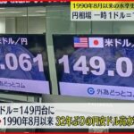 【一時1ドル＝149円台に下落】約32年ぶりの円安水準更新 市場は“為替介入”に警戒感強まる