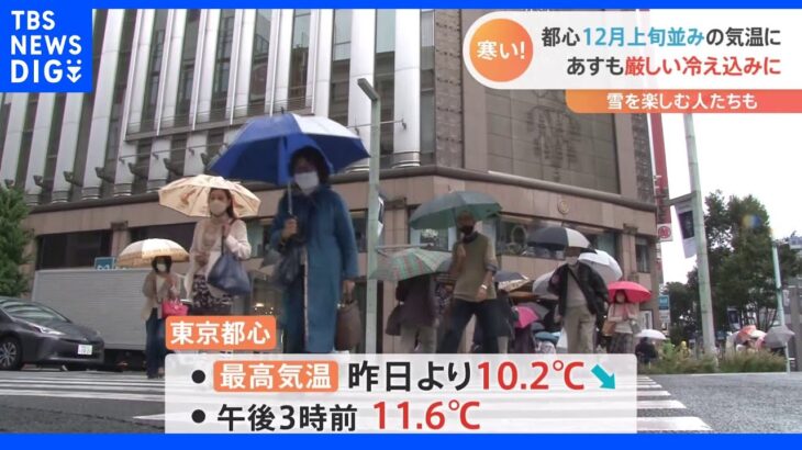 寒い！東京は12月上旬並み　あすも寒い　土曜は和らぐ｜TBS NEWS DIG