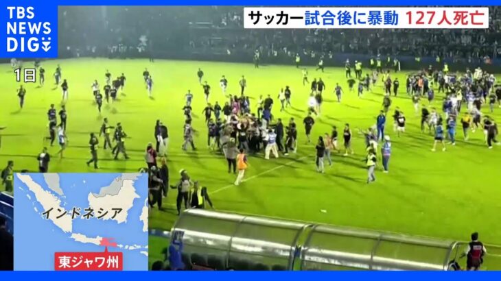 インドネシアでサッカーの試合後に暴動　127人死亡　試合出場の日本人選手2人に被害なし｜TBS NEWS DIG