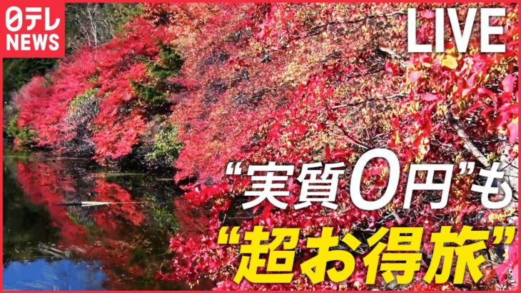 【ライブ】「全国旅行支援」「イベント割」　20日から東京も対象/「最大1880円引き」チケット求め争奪戦/旅行の目的地は“運任せ”　など　旅行をお得にするニュースまとめ(日テレNEWS LIVE)