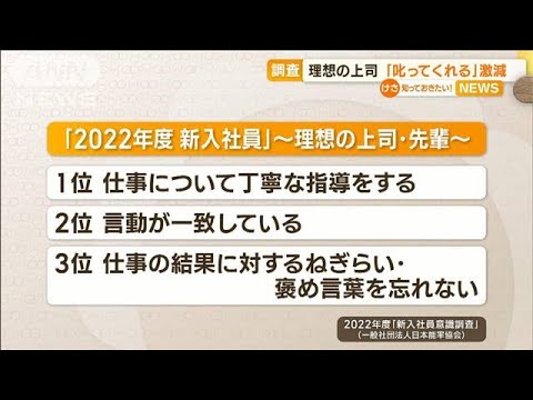 【調査】理想の上司は「丁寧な指導」…「叱ってくれる」「情熱系」10年で激減(2022年10月5日)