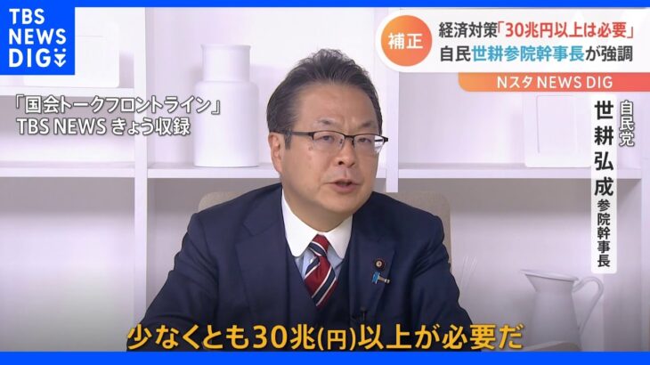 【速報】総合経済対策の規模は「30兆円以上が必要」 自民・世耕参院幹事長｜TBS NEWS DIG