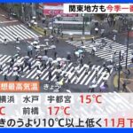 「急にすごく寒くなった」関東地方はこの秋一番の冷え込み　都心の気温は11月下旬並み｜TBS NEWS DIG