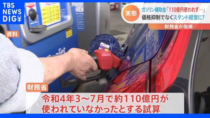 ガソリン補助金　価格引き下げではなく、スタンドの経営改善に使われていた・・　財務省の試算では約１１０億円「消失」　予算執行調査｜TBS NEWS DIG