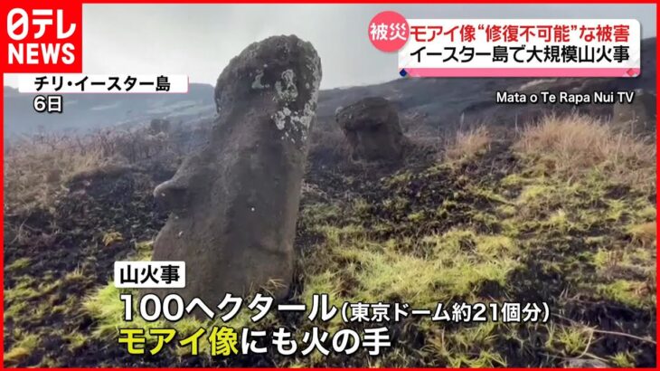 【被災】モアイ像にも被害「修復不可能」…イースター島で山火事が発生