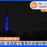 原因は電柱のスイッチ不具合と判明　仙台市内で約1500戸が1時間半電気点滅｜TBS NEWS DIG