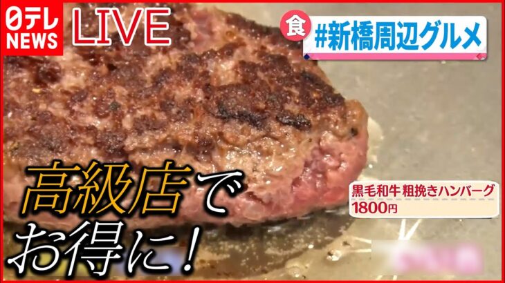 【グルメライブ】目の前で焼く国産黒毛和牛ハンバーグ　高級鉄板焼き店のお得なランチ などーー東京・新橋周辺グルメ “every.グルメ”シリーズ一挙公開　 (日テレNEWS LIVE)