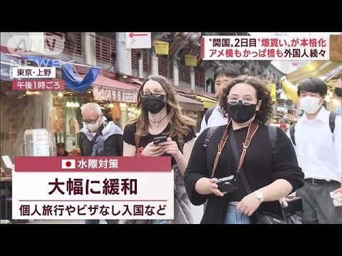 “安い日本”で“爆買い”過熱　アメ横、かっぱ橋に外国人続々(2022年10月12日)