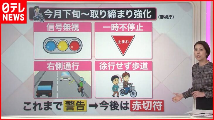 【解説】「自転車の交通違反」取り締まり強化へ 「ながらスマホ」に注意