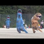 ティラノサウルス全力疾走！　恐竜の着ぐるみ姿で競走するユニークな恐竜レース　関西で初開催