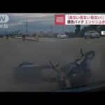 “目立つ”バイクが突然コケた！すんでのところで事故回避(2022年10月17日)