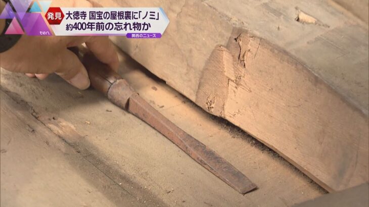 屋根裏から約４００年前の“ノミ”発見　国宝・大徳寺に大工の忘れもの？　１１月５、６日に現場で展示