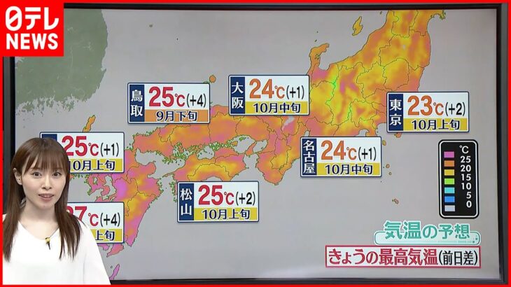 【天気】日中はすっきりとした青空 夜は北海道や沖縄で雨も