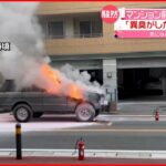 【騒然】マンション前で車から出火「異臭がした」 けが人なし