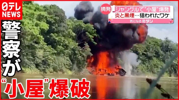 【コロンビアの警察】アマゾン川支流の密林で“小屋”を爆破 犯罪組織が…