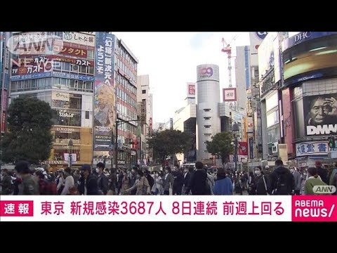 東京都の新規感染3687人　8日連続で前週同曜日を上回る(2022年10月30日)