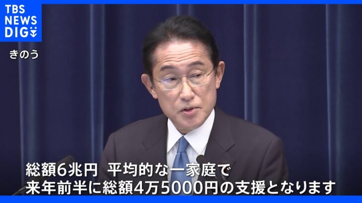 岸田総理、“一世帯4万5000円”支援する「総合経済対策」発表｜TBS NEWS DIG