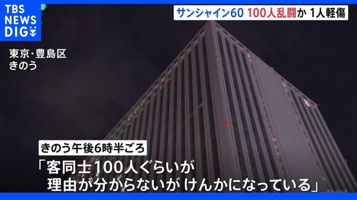 東京・池袋サンシャイン60の飲食店で約100人が乱闘 1人軽傷｜TBS NEWS DIG