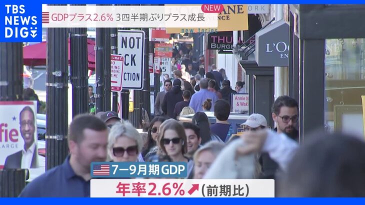 【速報】米　7－9月期GDPプラス2.6%　3四半期ぶりプラス成長｜TBS NEWS DIG
