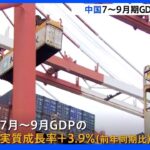 【速報】中国7－9月GDP前年比成長率＋3.9％　通年目標の達成は困難｜TBS NEWS DIG