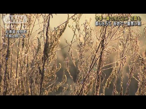 今秋一番の寒さ　都心8.5度　宇都宮、福島で初霜(2022年10月27日)