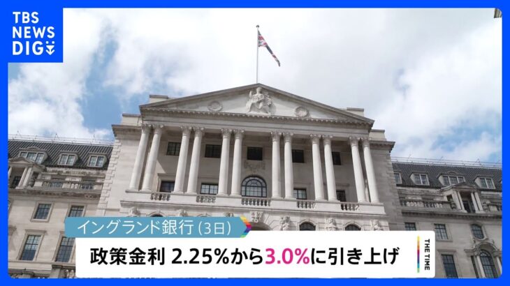 英・中央銀行0.75%利上げ 33年ぶり｜TBS NEWS DIG