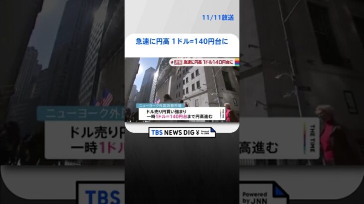 急速に円高　1ドル=140円台に | TBS NEWS DIG #shorts