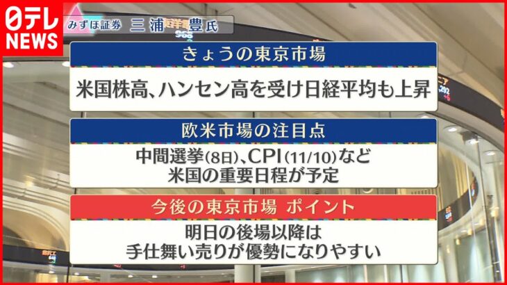 【11月7日の株式市場】株価見通しは？三浦豊氏が解説