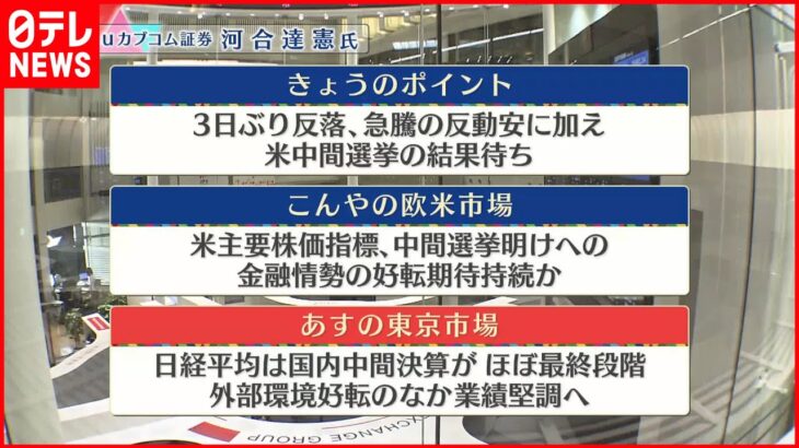 【11月9日の株式市場】株価見通しは？河合達憲氏が解説